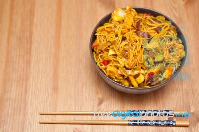 Singapore Noodles Stock Photo