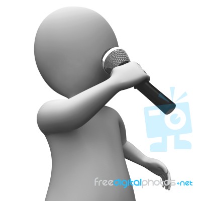 Singer Singing Shows Music Songs Or Karaoke Talent Concert Stock Image