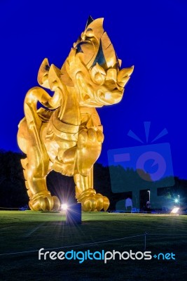 Singha Statue At Singha Park Stock Photo