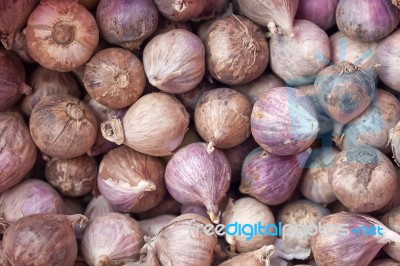 Single Clove Garlic Closeup Stock Photo