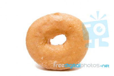 Single Donut Over White Background Stock Photo