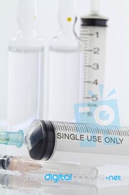 Single Use Only Syringe Stock Photo