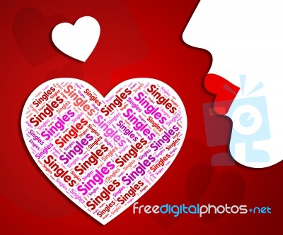Singles Heart Shows Romantic Relationship And Meeting Stock Image