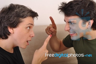 Sister And Brother Arguing Stock Photo