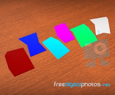 Six Blank Paper Slips Show Copyspace For 6 Letter Word Stock Image