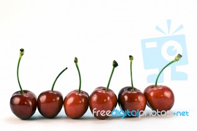 Six Cherries Stock Photo