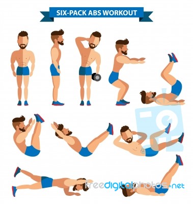 Six-pack Abs Workout For Men For Men Stock Image