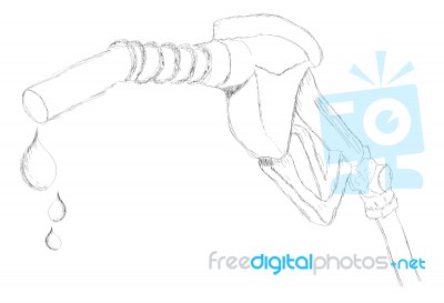 Sketch Of A Dripping Gas Pump Nozzle   Stock Image