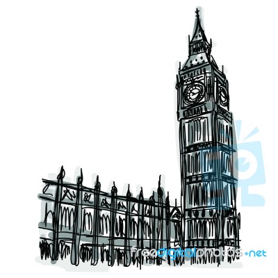 Sketchy Big Ben Stock Image