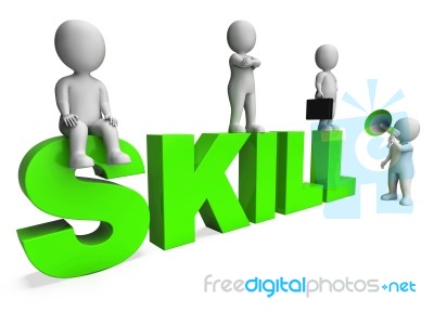 Skill Characters Shows Expertise Skilled And Competence Stock Image