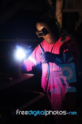 Skilled Welder Stock Photo