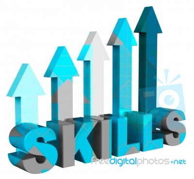 Skills Arrows Means Expertise Pointing And Abilities 3d Renderin… Stock Image
