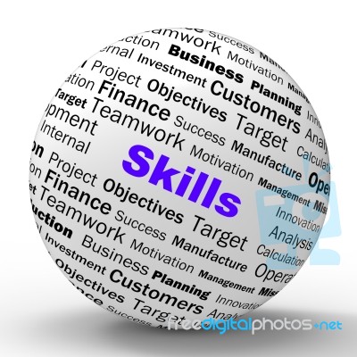 Skills Sphere Definition Means Special Abilities Or Aptitudes Stock Image