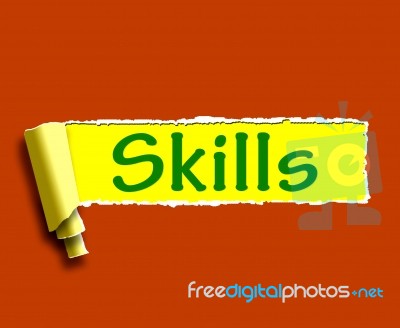 Skills Word Shows Training And Learning On Web Stock Image