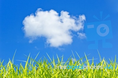 Sky Background With A Lone Cloud Stock Photo