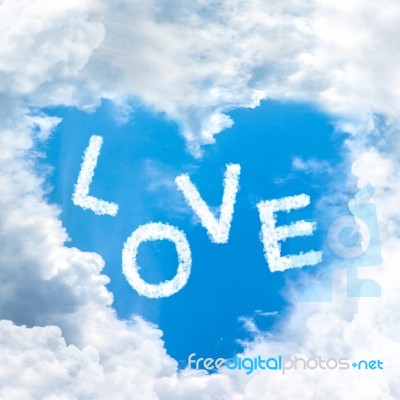 Sky Heart Shaped By Cloud Stock Photo