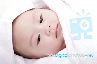 Sleeping Asian Baby Stock Photo
