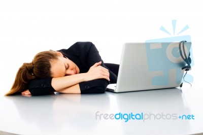 Sleeping Businesswoman Stock Photo