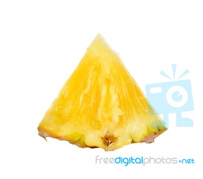 Slice Of Pineapple Isolated Stock Photo