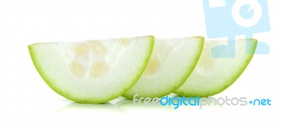 Slice Winter Melon Isolated On The White Background Stock Photo