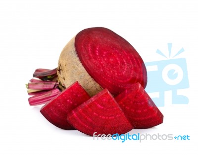 Sliced Beetroot Isolated On The White Background Stock Photo