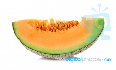 Slices Melon Isolated On The White Background Stock Photo