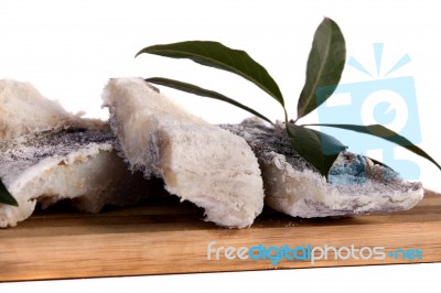 Slices Of Salted Cod Stock Photo