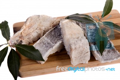 Slices Of Salted Cod Stock Photo