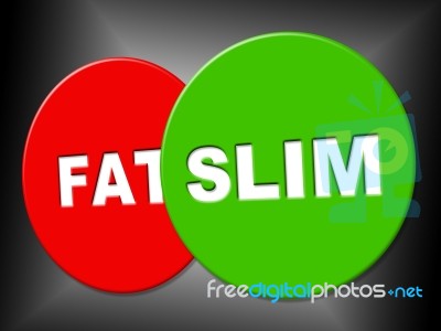 Slim Sign Means Weight Loss And Dieting Stock Image