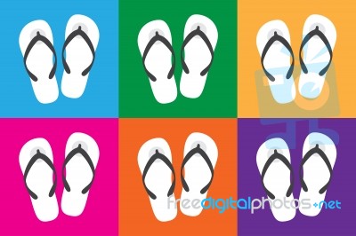 Slippers With Colorful Colors For Holiday, Slippers Stock Image
