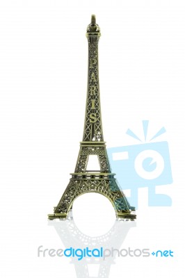 Small Eiffel Tower Isolated Stock Photo