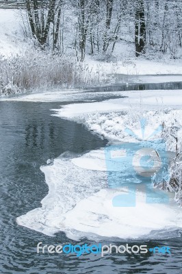 Small River In The Winter Stock Photo