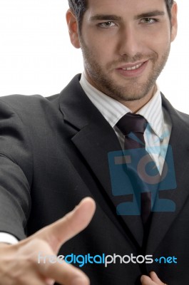 Smart Male Offering Handshake Stock Photo