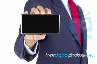 Smart Phone Businessman Hand Show Stock Photo