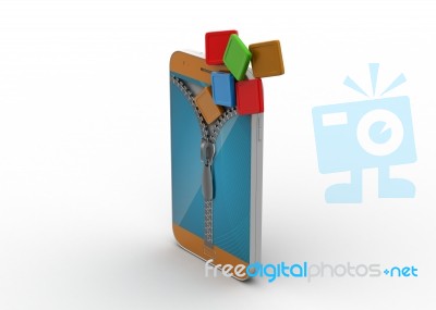 Smart Phone With Application Icon Stock Image
