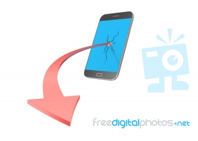 Smart Phone With Arrow Stock Image
