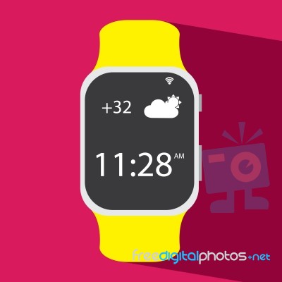 Smart Watch Flat Icon   Illustration  Stock Image