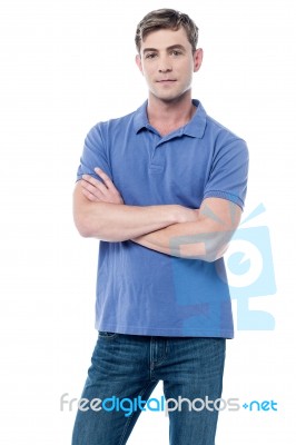 Smart Young Man With Crossed Arms Stock Photo Smart Young Man With Crossed Arms Stock Photo