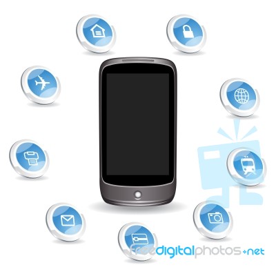 Smartphone And Icons Stock Image