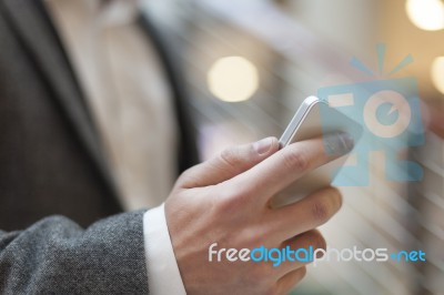 Smartphone - Mobile Cell Phone In Hand Stock Photo