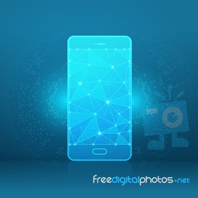 Smartphone Of A Starry Sky Or Space Stock Image