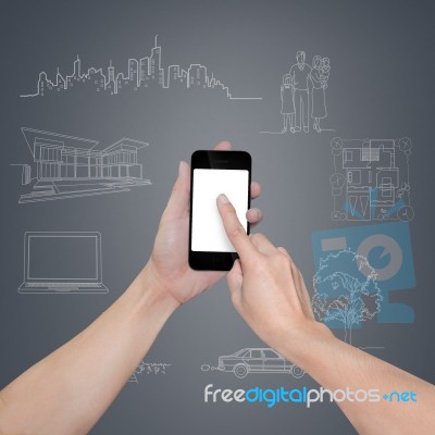 Smartphone With Blank Screen Stock Photo