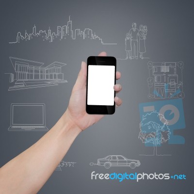 Smartphone With Blank Screen Stock Photo