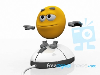 Smiley Surf On Mouse Stock Image