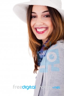 Smiling Brunette Girl Stock Photo