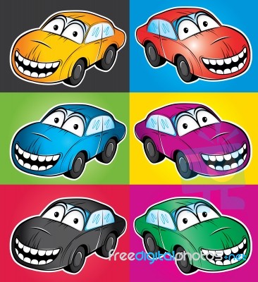 Smiling Cartoon Car  Illustration Stock Image