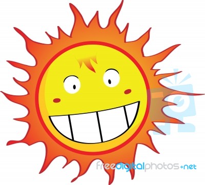 Smiling Cartoon Sun Stock Image