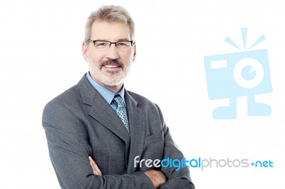 Smiling Confident Mature Businessman Stock Photo