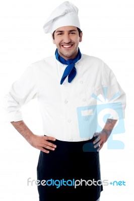 Smiling Confident Young Male Chef Stock Photo