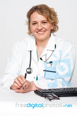 Smiling Female Doctor Stock Photo